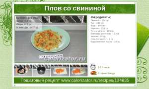 Калорийность плова на 100 грамм продукта в зависимости от рецепта